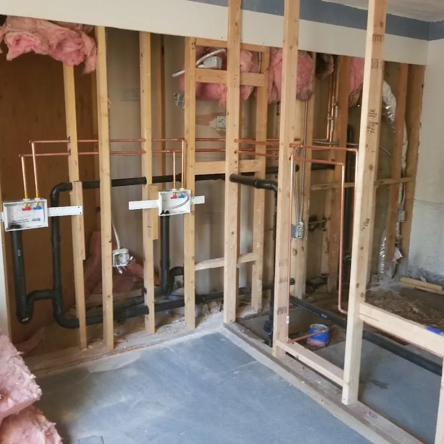Copper pipe rough-in and plumbing installation in Orangevale